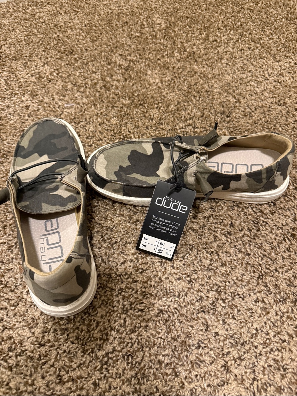 Hey Dude Camo Slip-On Shoes in Green and Tan